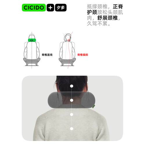 CICID靠O夕多头枕汽车用护枕颈座椅腰垫ltao9502车内靠枕车载靠25
