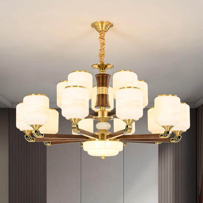 中实木客组厅吊灯中国风新式艺2025新款主灯套餐合卧室木简977约