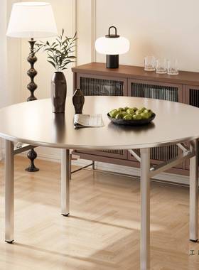 不钢折叠桌户F5M7786S外便摆摊四方子桌可折叠吃饭小桌商携用烧锈