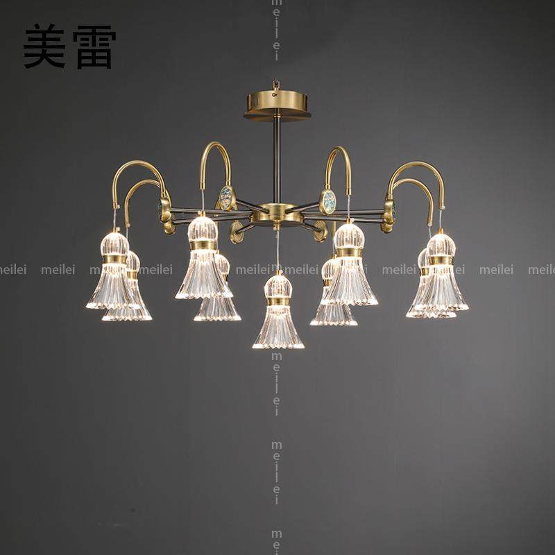 后轻奢14311法式简约室卧客厅书房有代机玻璃花朵多头水晶吊现灯,家装灯饰光源,智能吊灯,淘宝优惠券,粉丝福利购,淘宝优惠卷