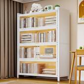 家用书柜钢制带门防尘多落地层LRW纳书架小户型房间奢展示收轻储