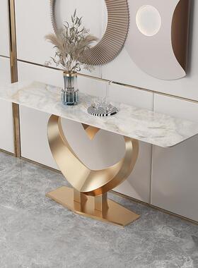 意式极简板进门玄关柜轻奢风现代岩断HEU约门厅端景台简隔入户玄