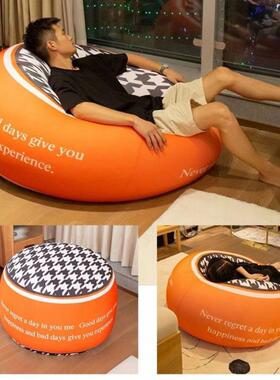 懒人豆袋沙发可躺可榻睡颗填榻BTH米网红卡通阳粒台单人卧充躺椅