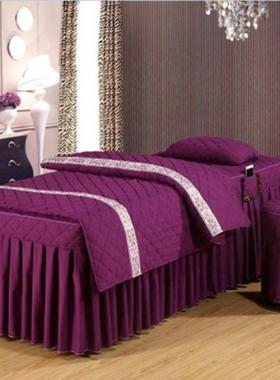 新款色四季通床罩四套件按cp#79674用推摩拿熏蒸美体床套