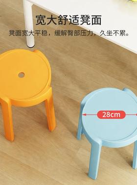 料凳子放家塑用加厚圆34980凳餐现代简约创意客厅桌塑胶高椅子可