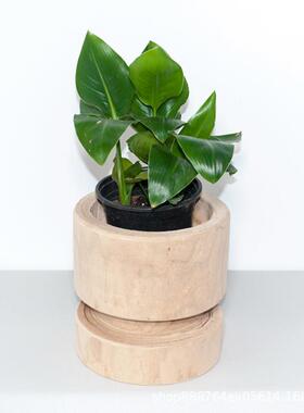 北欧厅实凳子摆件20200924复古实客心空心木墩木坐凳凳创意矮圆凳