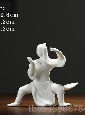 正品红创意陶瓷人物汉饰公品办室桌面客居厅书房家装饰陈设工艺品