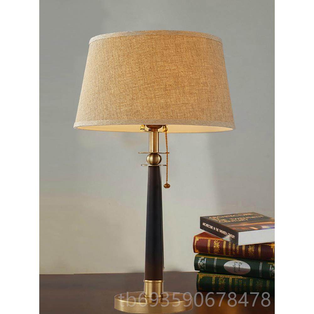 正品意美式台灯维卧室亚床头灯乡村覆古拉绳客厅书房简单创斯堪的