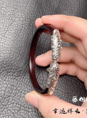 正品西族藏鸡血藤手镯无木木节手镯民风藤镯情侣款质饰品男女生日