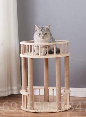 正品猫爬架 麻猫抓板实猫木猫剑树猫多跳台窝猫玩具猫咪用品 省包
