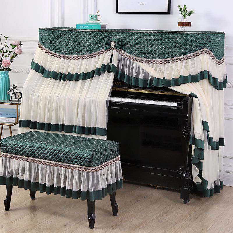 盖钢琴全罩现代简约罩布钢钢琴凳套1罩新款蕾丝琴防尘罩
