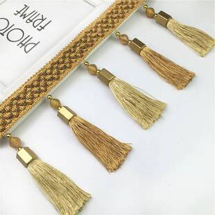 饰流辅底边苏加长珠料子 窗吊穗花边帘头装 厂家帘AL 59861直销欧式