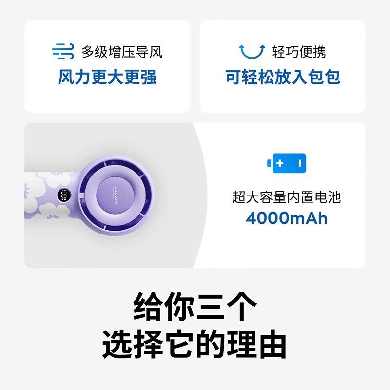 素乐手持小风扇迷你便随身可电静音宿大风力电风775扇学生携舍空