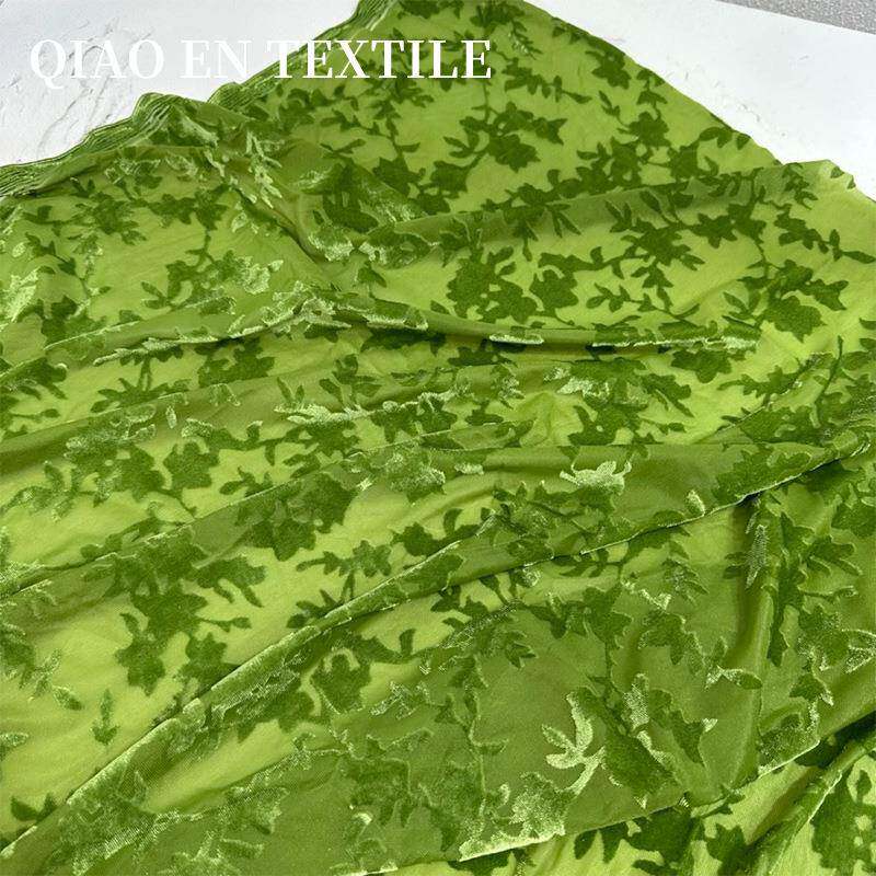 料植绒烂VUH花丝绒布金丝绒镂空透上衣连衣裙旗袍烂面料花复古微