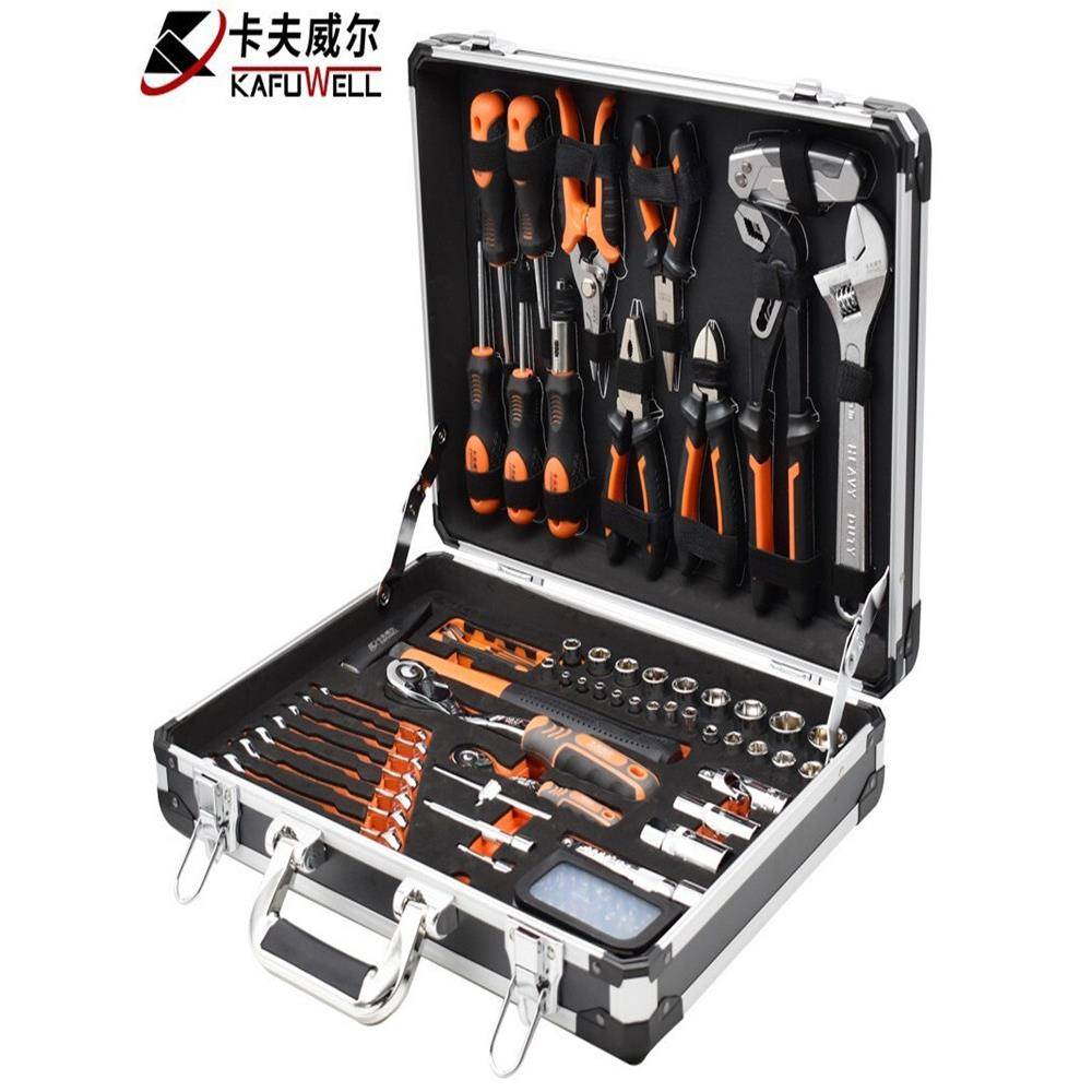 卡夫威尔工具箱套装家用汽修铝合金套筒扳手圣多瑞94件套 SS3574E