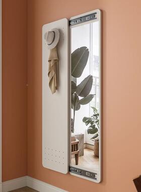 形穿壁衣镜推IPQ关拉闭隐藏镜子贴墙全身可遮挡挂暗藏式玄关试衣