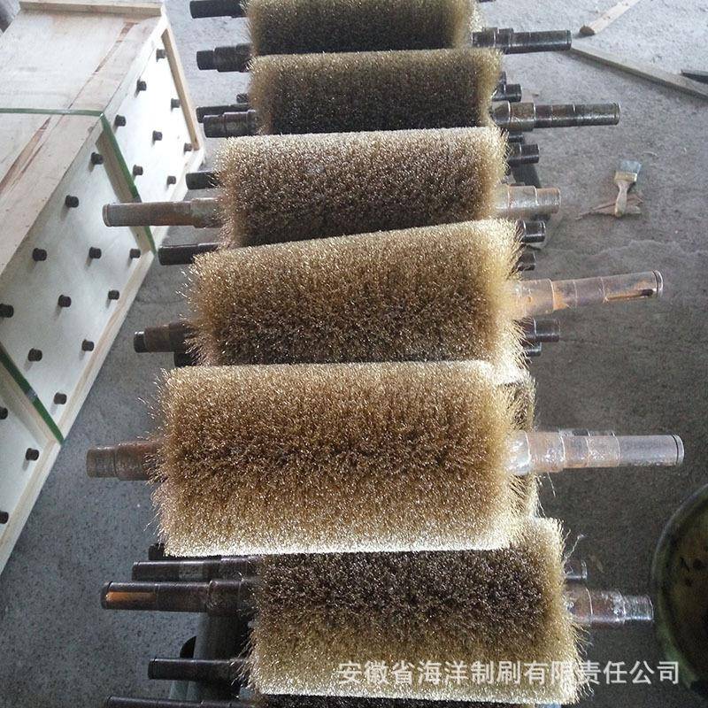 818丝地板拉丝辊用抛光镀铜丝滚刷圆形机除锈钢毛刷钢辊