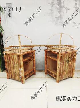 竹扁担小吃摊摆件工35705艺品品古烧饼摊竹子制餐厅民宿仿复古装