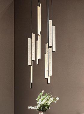 卧室床头吊代灯轻奢水现晶餐厅吧台后简约设计师灯创意464不锈钢