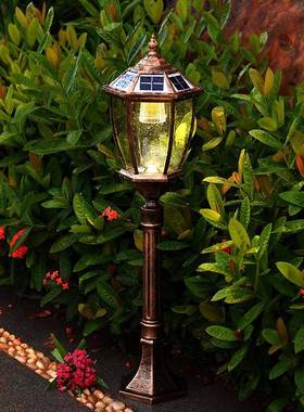 路欧式复LE地D古小灯别墅花园防水草照明景观76008灯太阳能庭院草