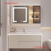 202奶油风新瓷一体盆浴室柜陶套装 5组合洗手台卫生449间智能浴室