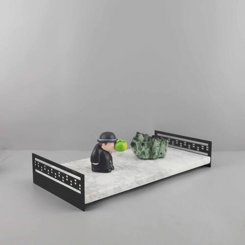 北欧创意大理石金属长方形香薰收纳托盘客厅卧室电视柜家居装饰品