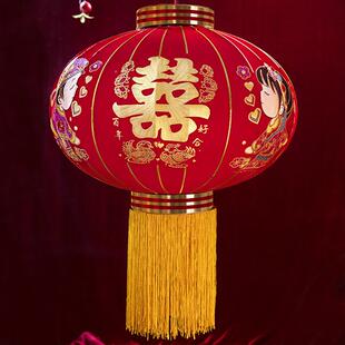 结喜婚字灯笼挂中饰式婚房大大门DVE院子外面挂件布置节日喜庆红