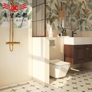 浴轻法1式卫生间瓷砖400x200地复古植物花砖室厨房背厂标景墙砖防