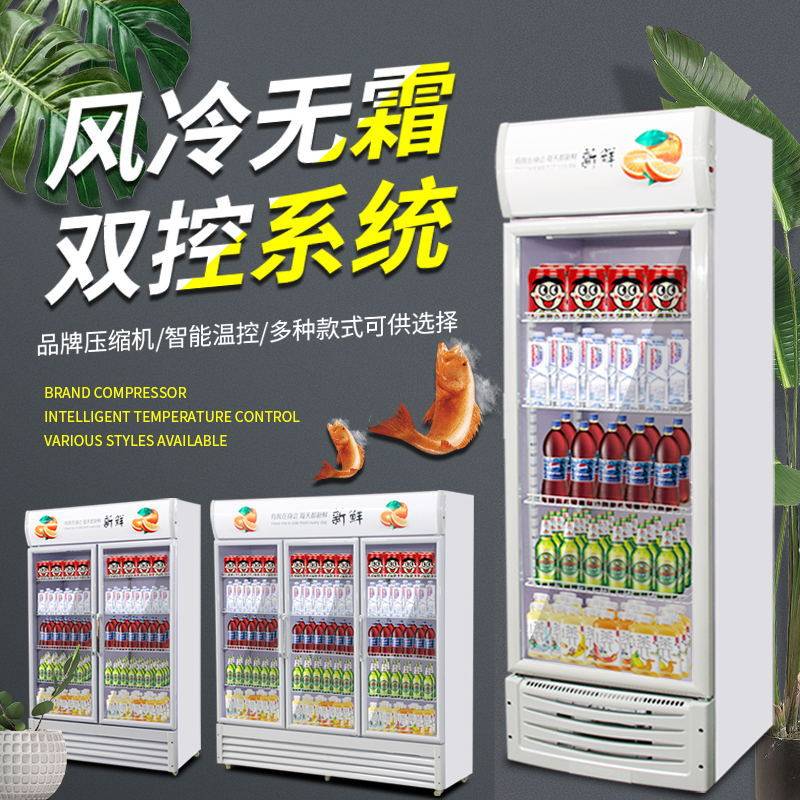 啤酒饮料展示柜冷藏超市冰箱立式商用单双门保鲜陈列柜大容量直冷