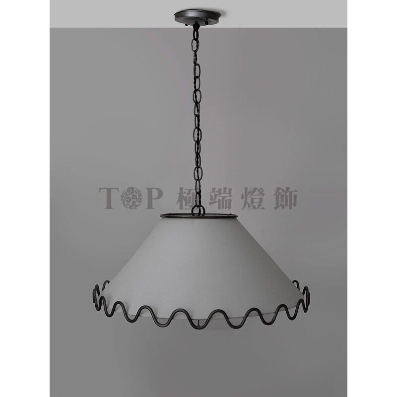 加拿大都铎式手工锻造波浪金属布艺吊灯设计师样板间展厅现代壁灯
