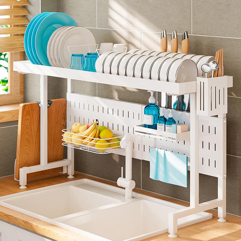 伸缩厨房水槽置物架不锈钢碗架沥水架水池碟架厨房用品多功能收纳