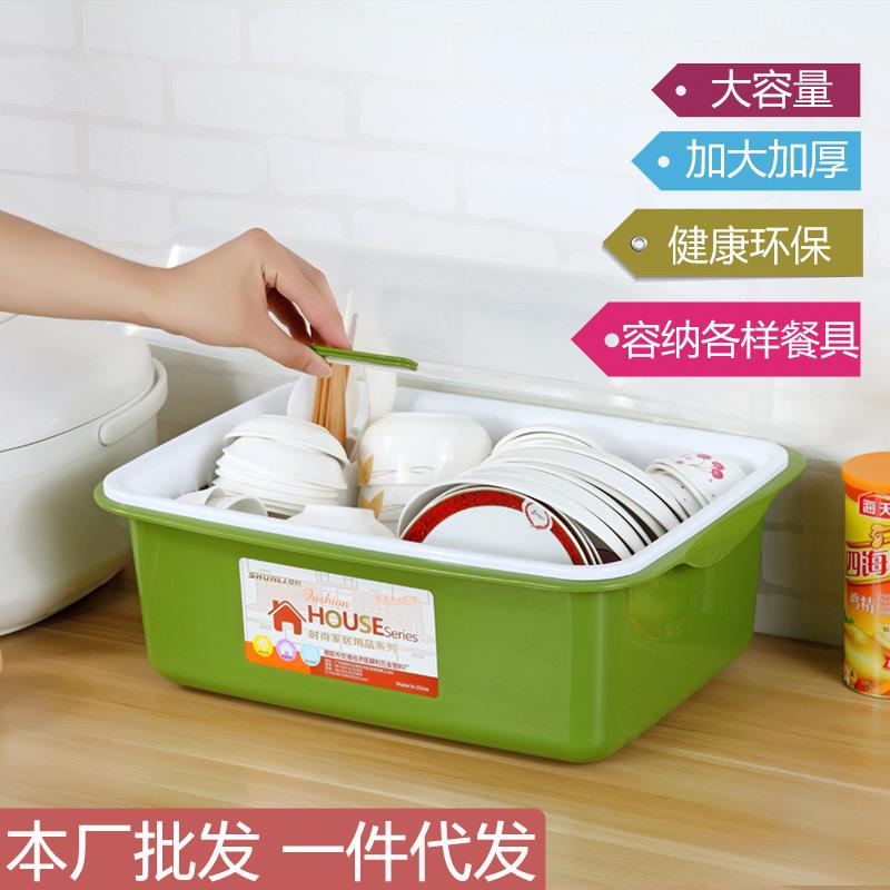 舜利塑料碗柜翻盖厨房置物架碗筷餐具收纳盒沥水架碗碟架碗架