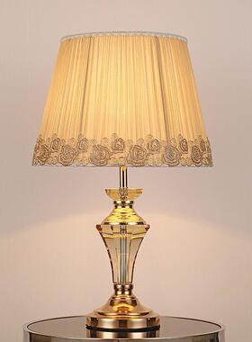 美式K9水晶床头柜台灯客厅房卧H6110室田时书尚灯具欧式园直销