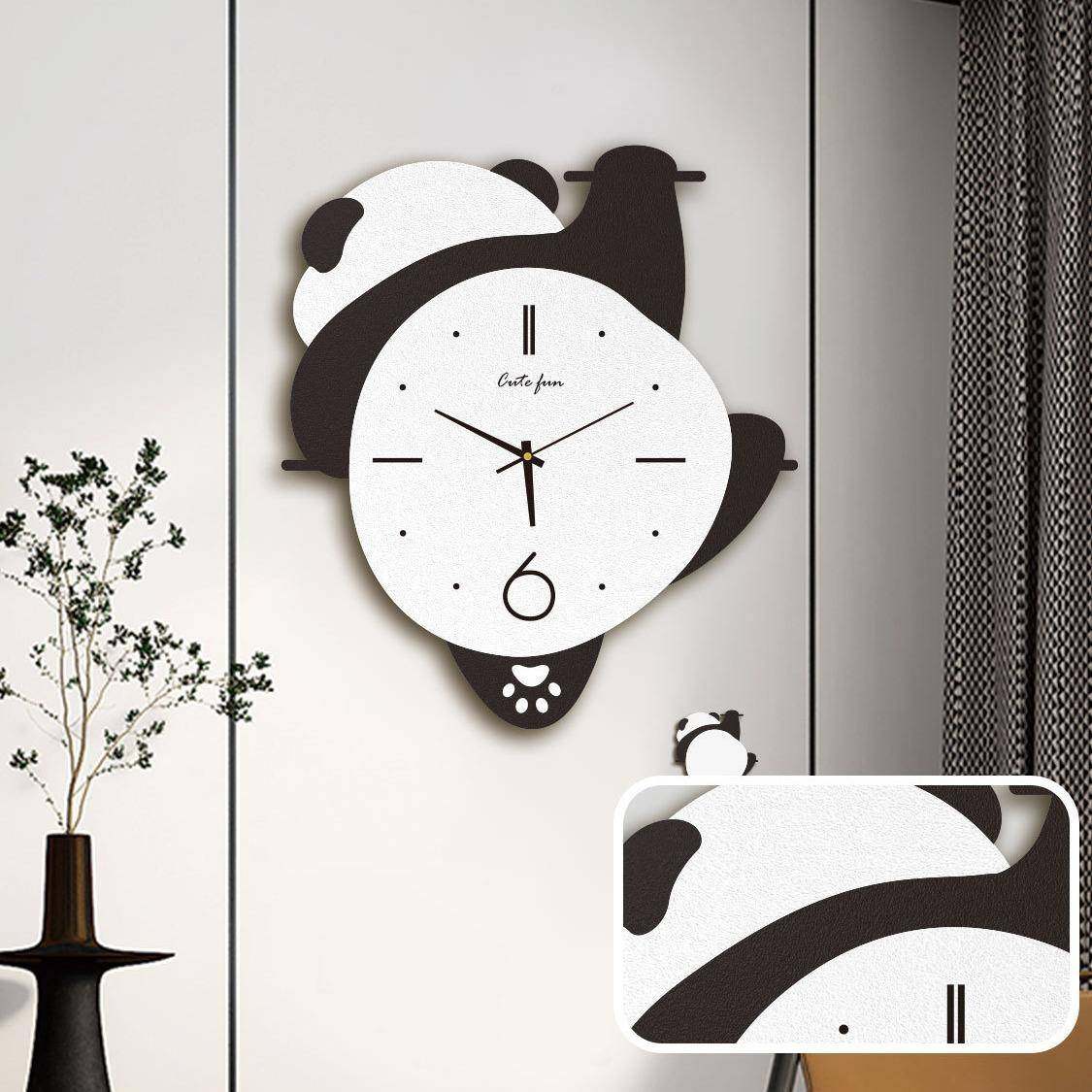 室20ADC2024新钟款时熊猫创意钟表挂客厅时尚家用卧挂墙静音摇摆