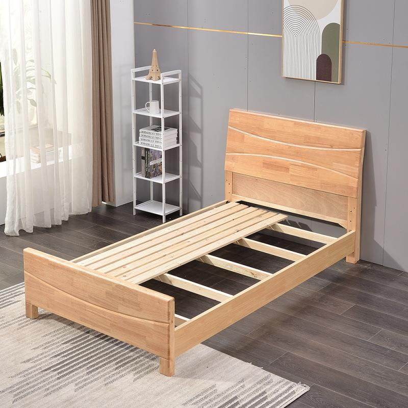 现代简约1质.2米51.米1.8米酒店宾木馆宿舍单人床491实木框架优橡