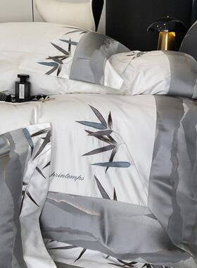 中约式简绣10刺0支双股刺绣澳新000033棉长绒棉四件套全棉床单被