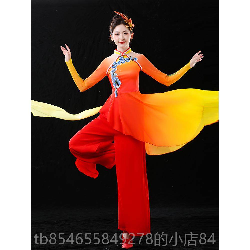 正品新款秧歌舞演出服装装女224胶州广场蹈舞舞服古0典扇子舞伞舞