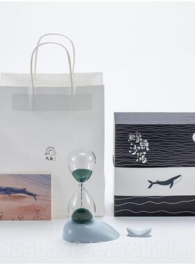 正品鹿鲸鱼力沙漏磁创意摆件高马级小众礼物解桌压办公室面工位好