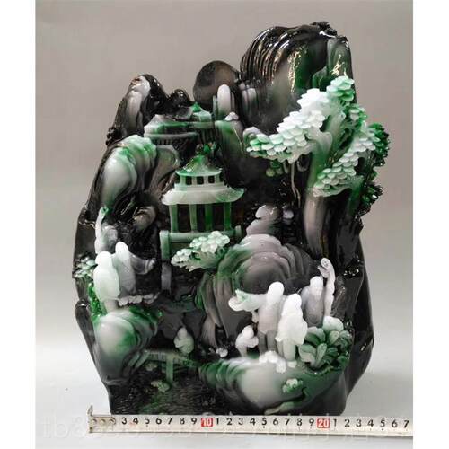 正品山玉艺雕工品岫玉山水件仿摆翡翠原石 摆件独山玉独石