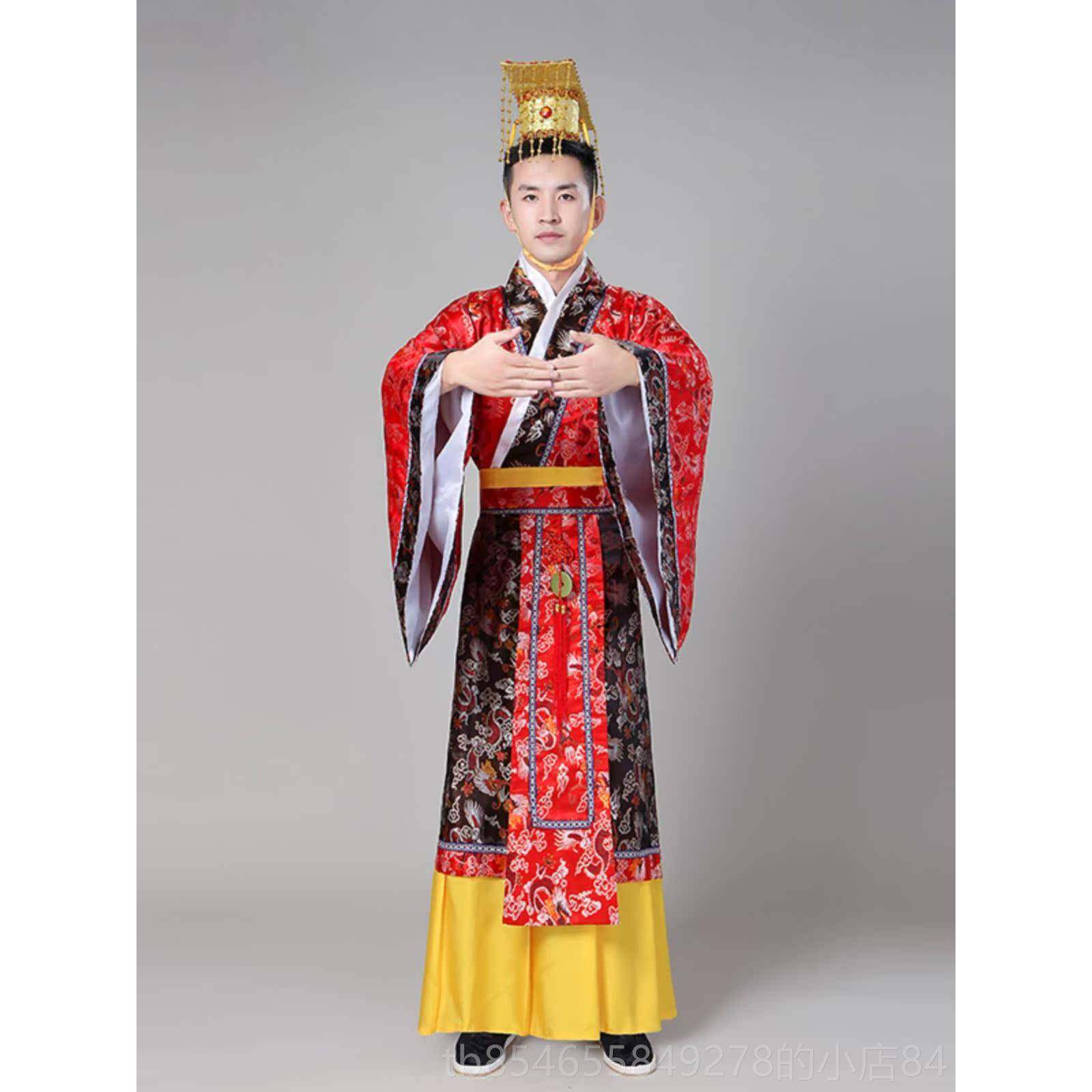 正品秦唐朝皇帝服装古装朝汉武帝古服代龙袍汉太子男士服古装汉演