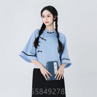 正品0国25雨新款民国风舞蹈服情深深蒙蒙演出服学生装芳华衫中2风