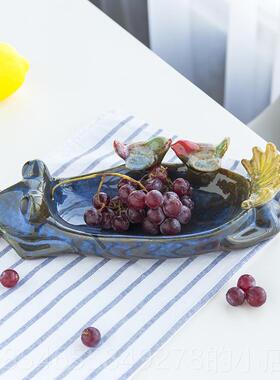 正品家居装饰品田园风格青蛙多肉喂花办盆陶瓷摆艺件特色工品鸟器