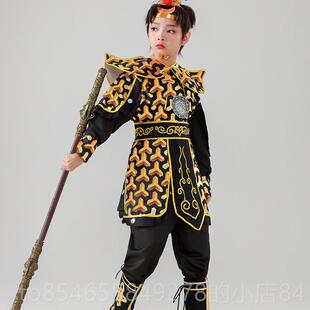 正品国潮黑西神话儿童孙悟空服齐天大圣表演衣服装游记美猴王全套