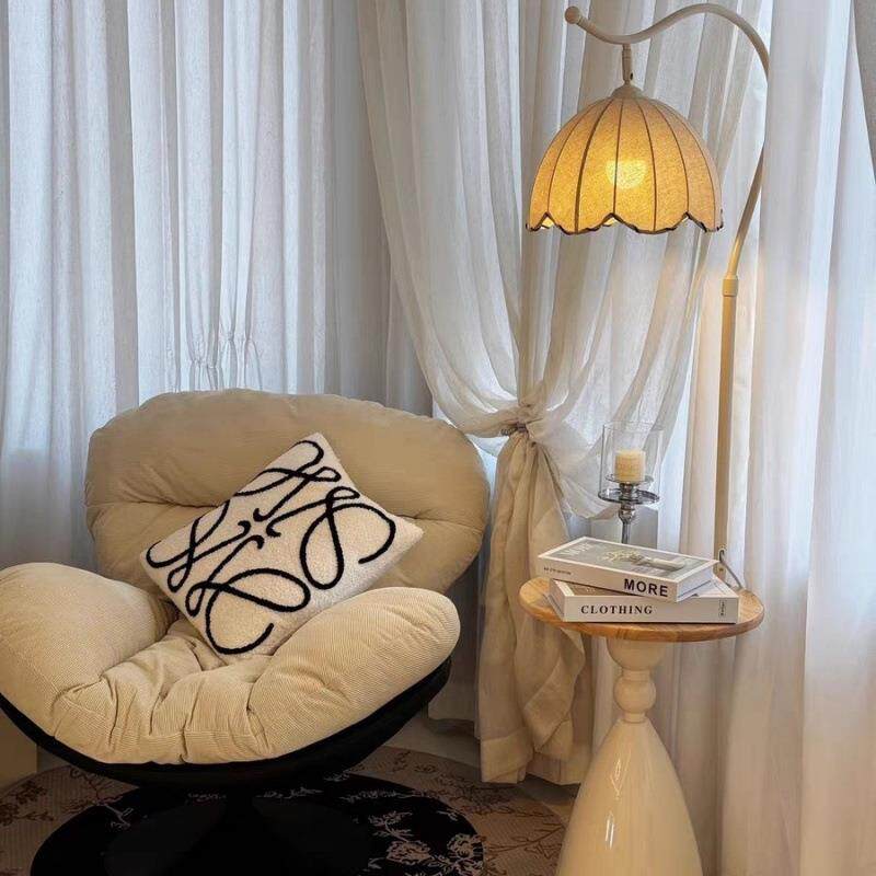 奶油风置物架氛一体落地灯客发旁边几摆件围702灯厅卧室床沙头柜