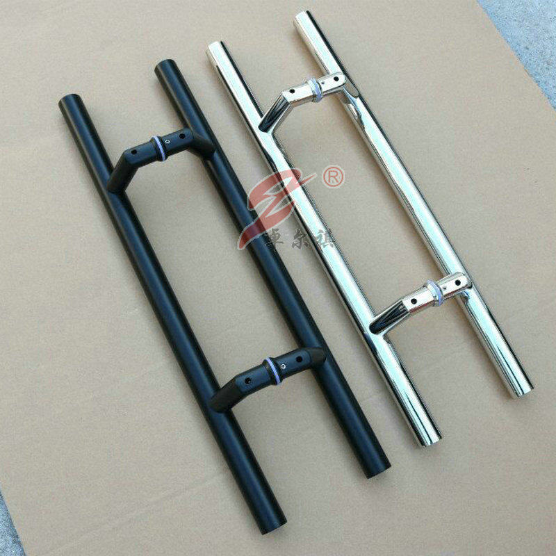 厂家欧美推拉门把手玻璃门不锈钢斜脚拉手塞铝H型拱脚把手定 制