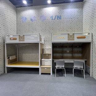 江西公寓床上床下桌组合床宿舍铁架床员工寝室上下铺学生双层床