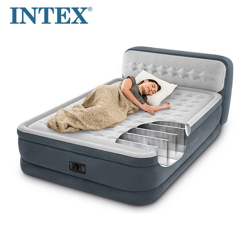 intex64448内置电泵充气床垫双人空气床卧室折叠气垫床现货