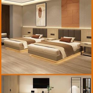 酒店专用床全套民宿床头软包电视柜桌椅公寓翻新宾馆家具标间全套