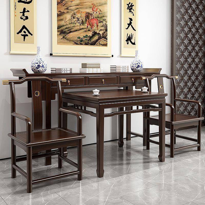 中式实木中堂六件套条案农村堂屋简约明式神台供桌佛台翘头桌条几
