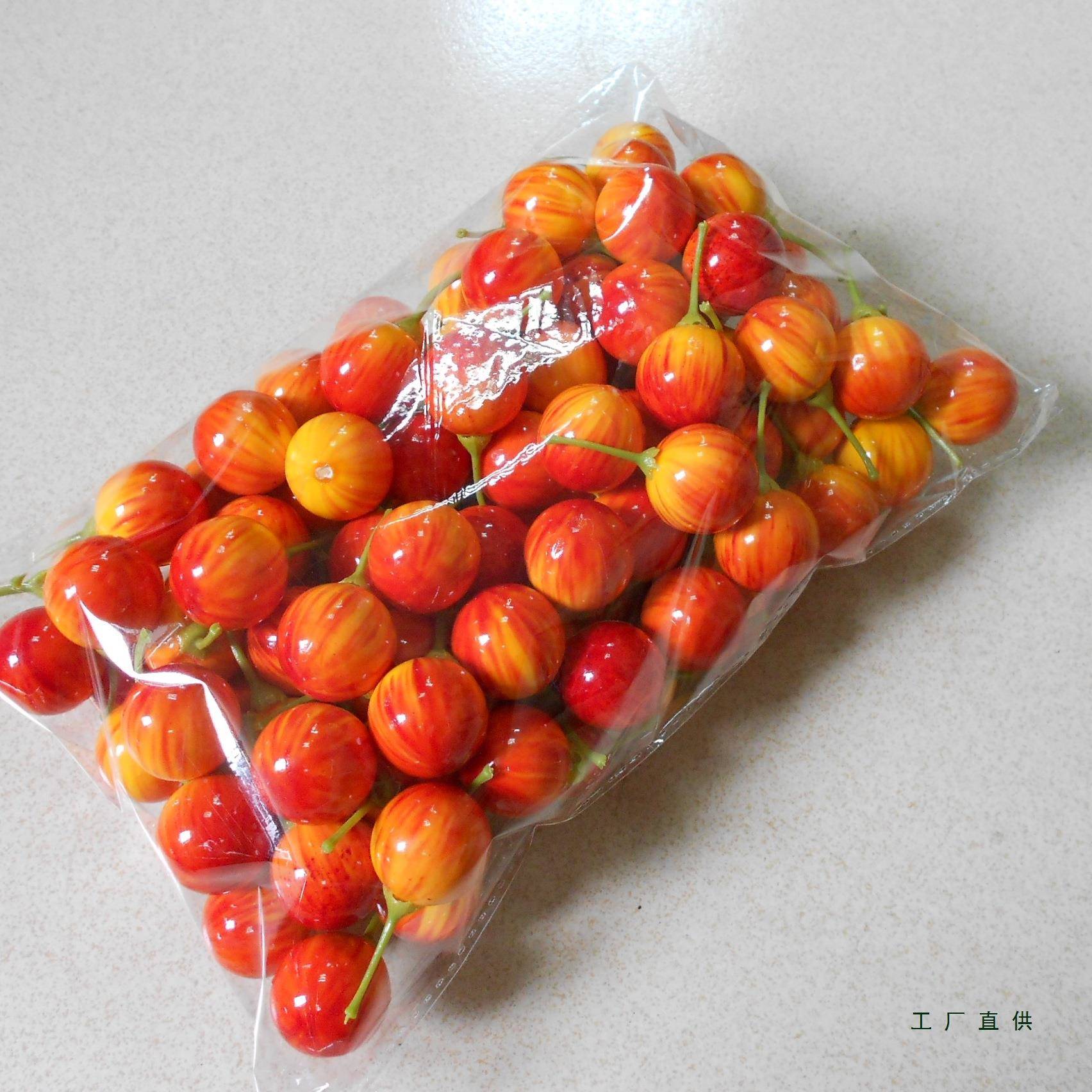 迷你果F955SJJH子假水果蔬菜小装饰模型玩具红绿色樱桃楂山圆果梨